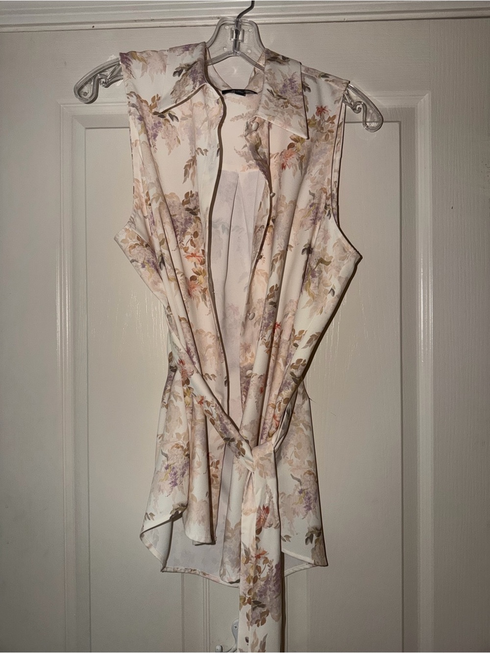 Alex Marie Cream Floral Sleeveless Blouse